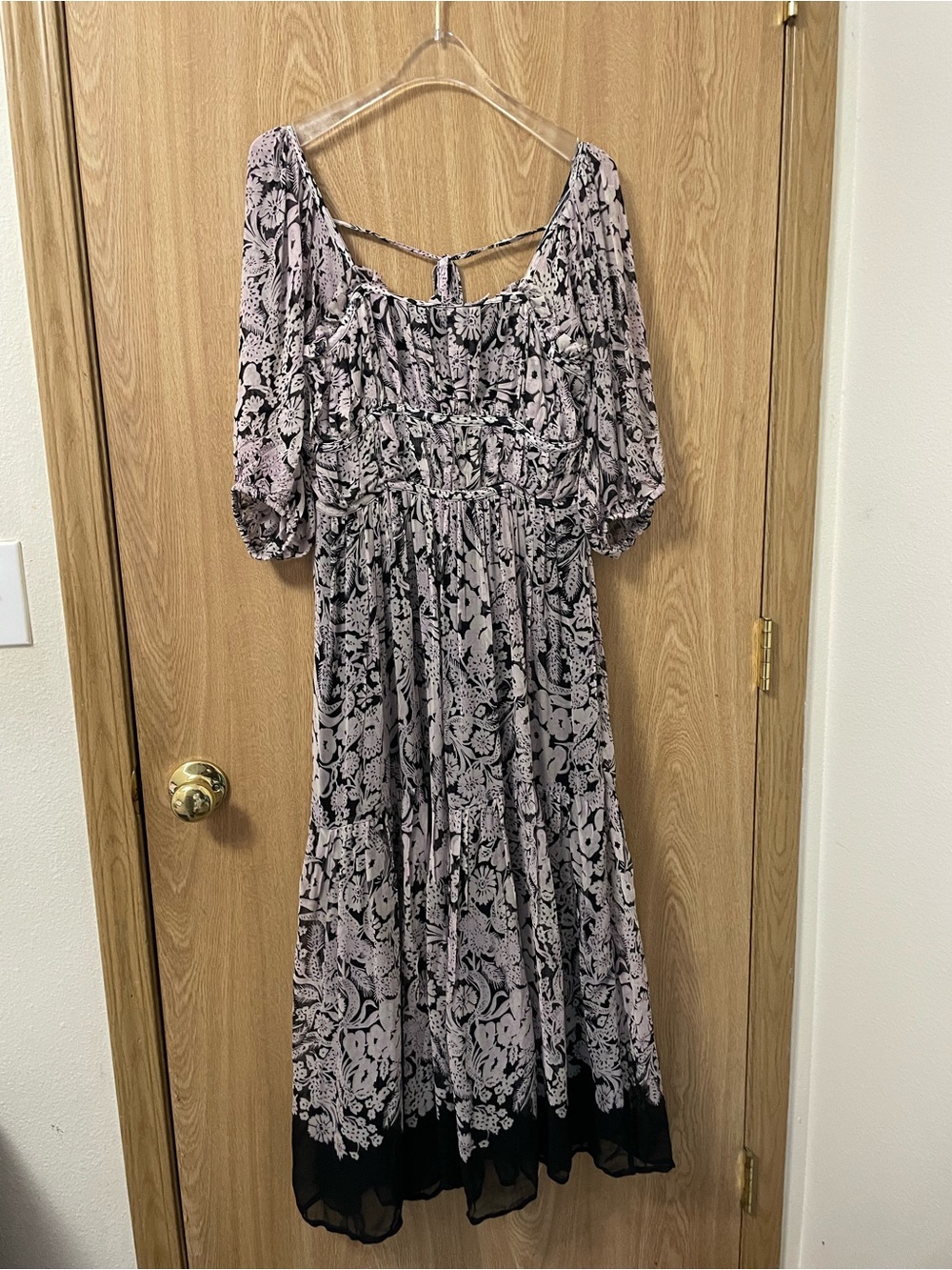 Anthropologie Squareneck Smocked Midi Dress Size XS - Picture 2 of 4